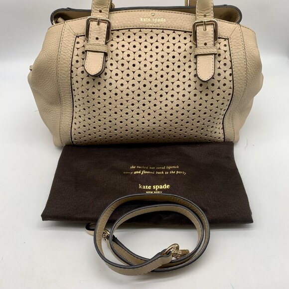 Kate Spade Mercer Isle Sloan Goose Egg Leather Die Cut Satchel Bag - Picture 11 of 13